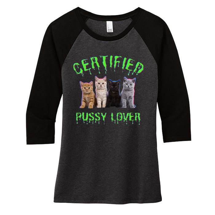 Funny Inappropriate Embarrassing Adult Humor Cat Lover Women's Tri-Blend 3/4-Sleeve Raglan Shirt