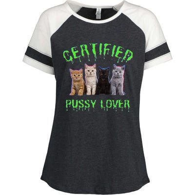 Funny Inappropriate Embarrassing Adult Humor Cat Lover Enza Ladies Jersey Colorblock Tee