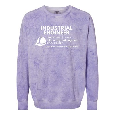 Funny Industrial Engineer Definition Engineering Gift Colorblast Crewneck Sweatshirt