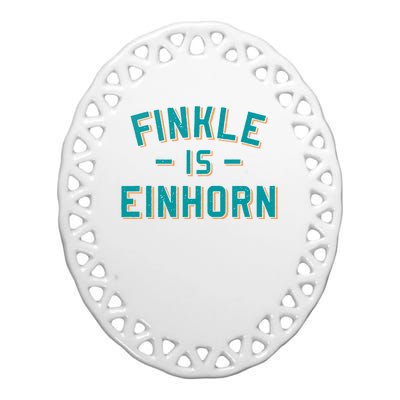 Finkle Is Einhorn Funny Ceramic Oval Ornament