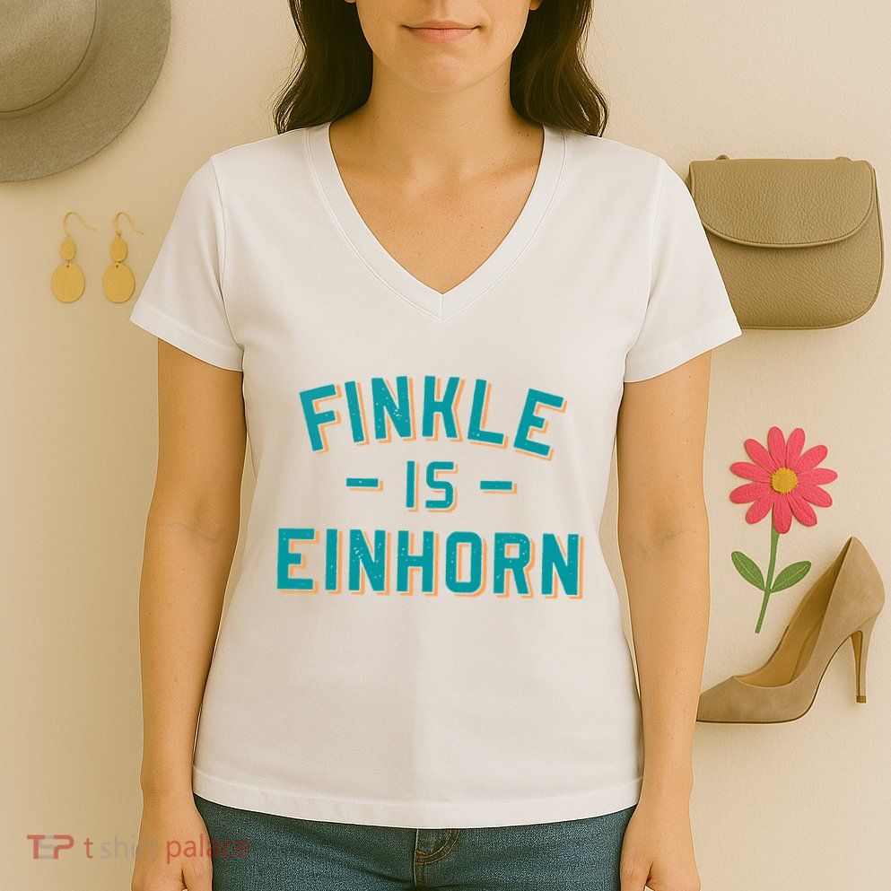 Finkle Is Einhorn Funny Women's V-Neck T-Shirt