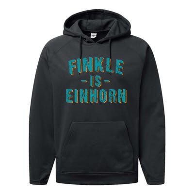 Finkle Is Einhorn Simple Text Vintage Retro Performance Fleece Hoodie