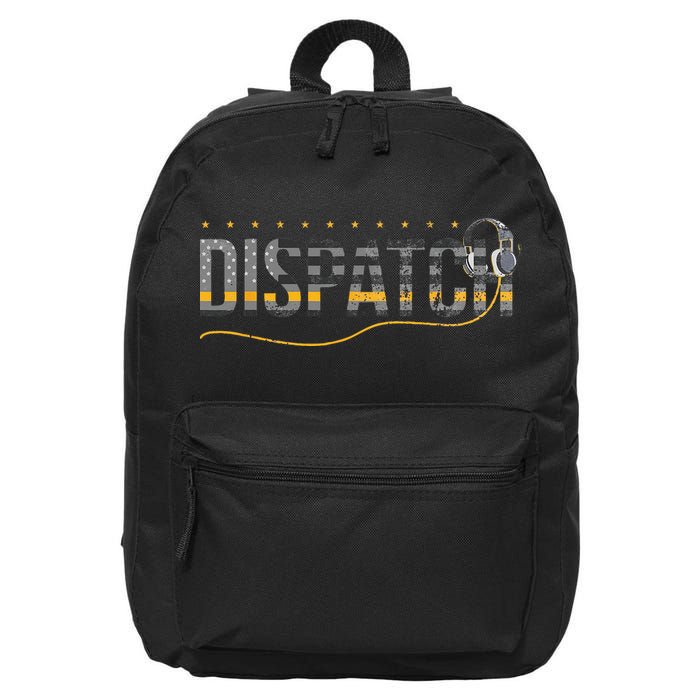 Fire I EMS I Police Or Thin Yellow Line For 911 Dispatcher 16 in Basic Backpack