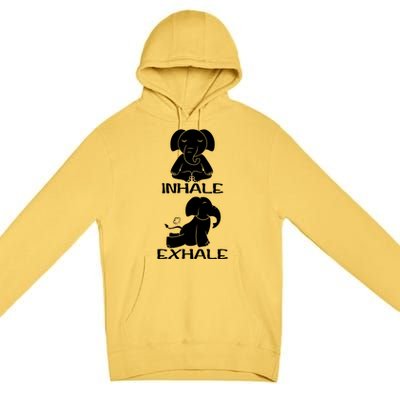 Funny Inhale Exhale Yoga Elephant Lover Save Elephant Gift Premium Pullover Hoodie