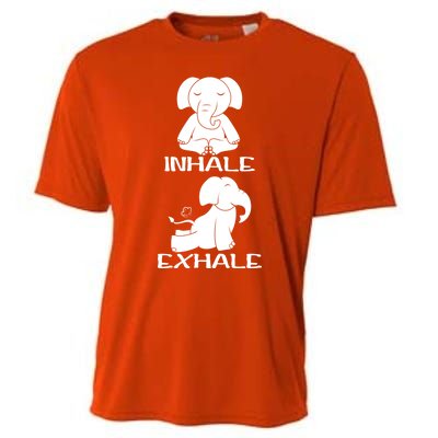 Funny Inhale Exhale Yoga Elephant Lover Save Elephant Gift Cooling Performance Crew T-Shirt