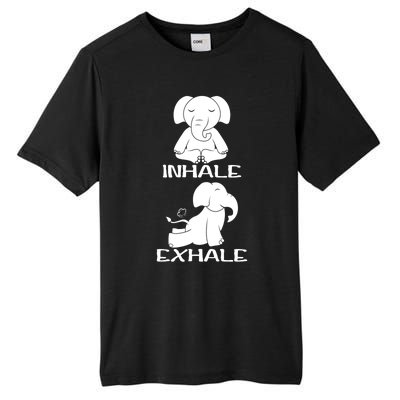 Funny Inhale Exhale Yoga Elephant Lover Save Elephant Gift Tall Fusion ChromaSoft Performance T-Shirt