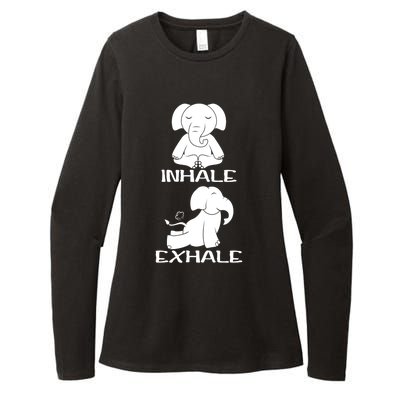 Funny Inhale Exhale Yoga Elephant Lover Save Elephant Gift Womens CVC Long Sleeve Shirt