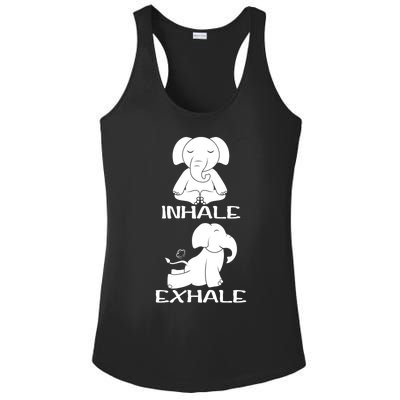 Funny Inhale Exhale Yoga Elephant Lover Save Elephant Gift Ladies PosiCharge Competitor Racerback Tank