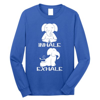 Funny Inhale Exhale Yoga Elephant Lover Save Elephant Gift Long Sleeve Shirt