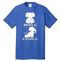 Funny Inhale Exhale Yoga Elephant Lover Save Elephant Gift Tall T-Shirt