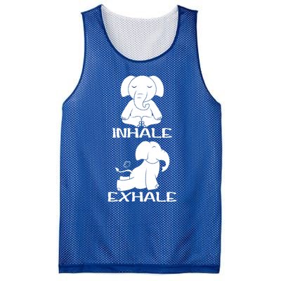 Funny Inhale Exhale Yoga Elephant Lover Save Elephant Gift Mesh Reversible Basketball Jersey Tank