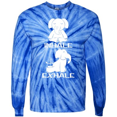 Funny Inhale Exhale Yoga Elephant Lover Save Elephant Gift Tie-Dye Long Sleeve Shirt