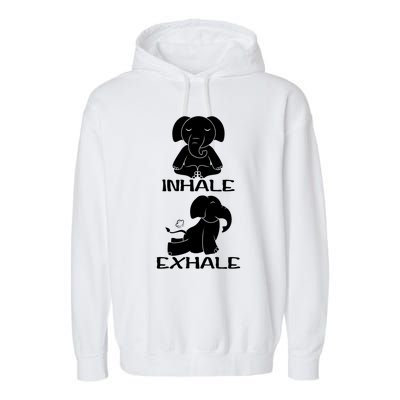 Funny Inhale Exhale Yoga Elephant Lover Save Elephant Gift Garment-Dyed Fleece Hoodie