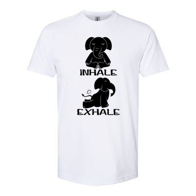 Funny Inhale Exhale Yoga Elephant Lover Save Elephant Gift Softstyle CVC T-Shirt