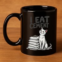 Funny I Eat Cement Meme Cat 11oz C Handle Ceramic Mug