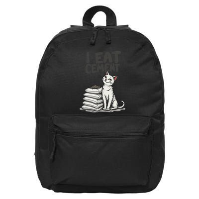 Funny I Eat Cement Meme Cat 16 in Basic Backpack