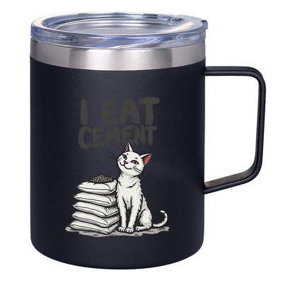Funny I Eat Cement Meme Cat 12oz Stainless Steel Coffee Mug