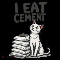 Funny I Eat Cement Meme Cat Baby Bodysuit