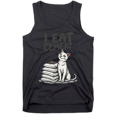 Funny I Eat Cement Meme Cat Tank Top