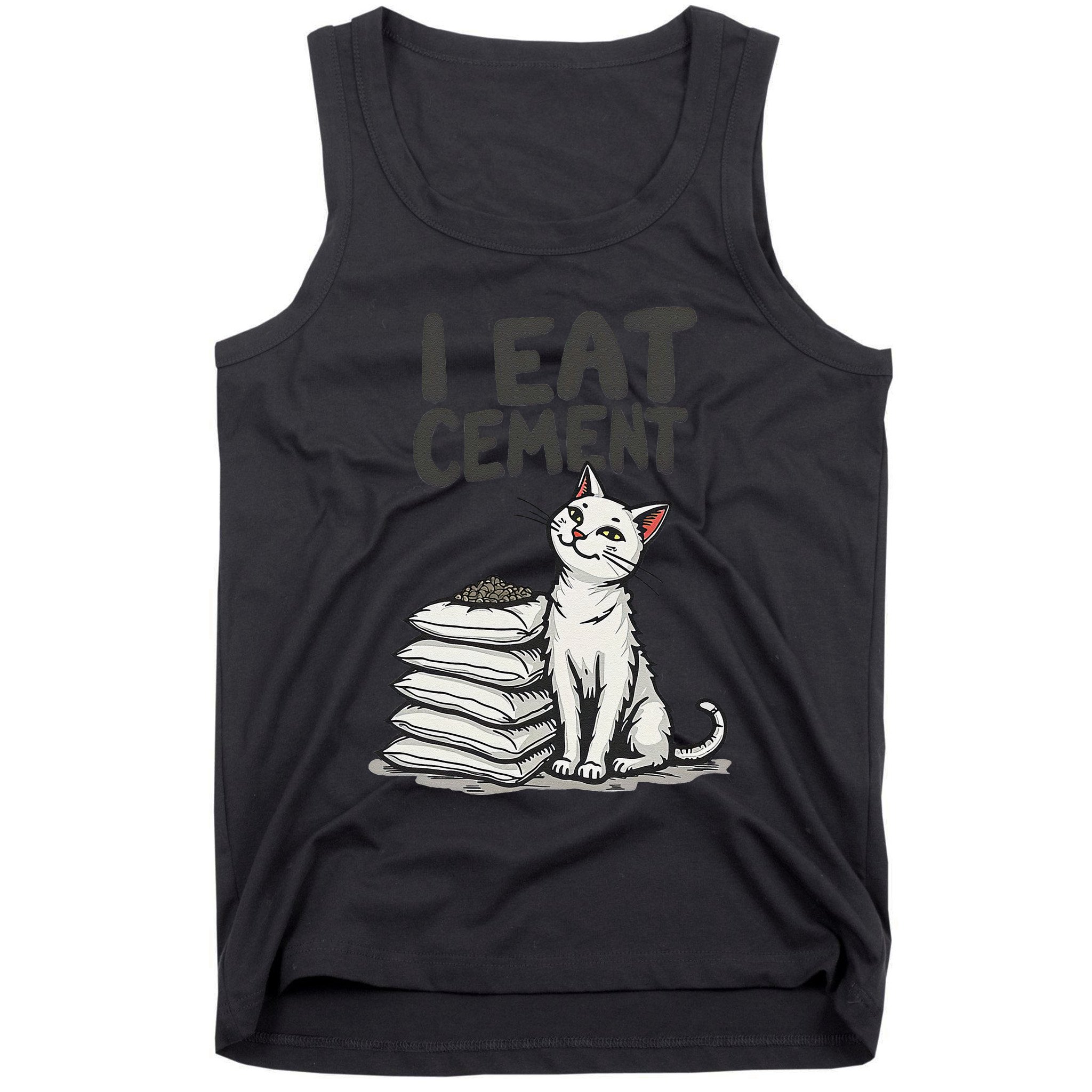 Funny I Eat Cement Meme Cat Tank Top