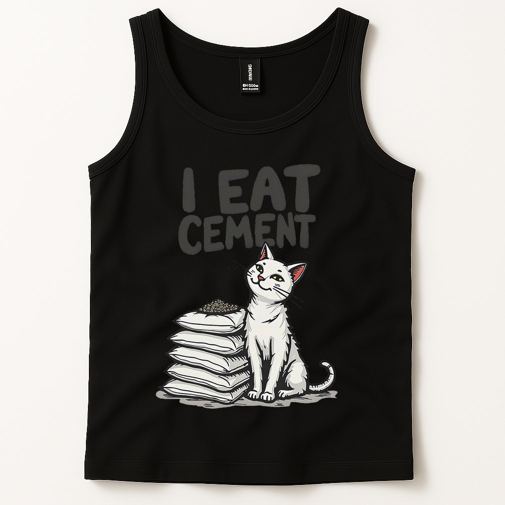 Funny I Eat Cement Meme Cat Tank Top