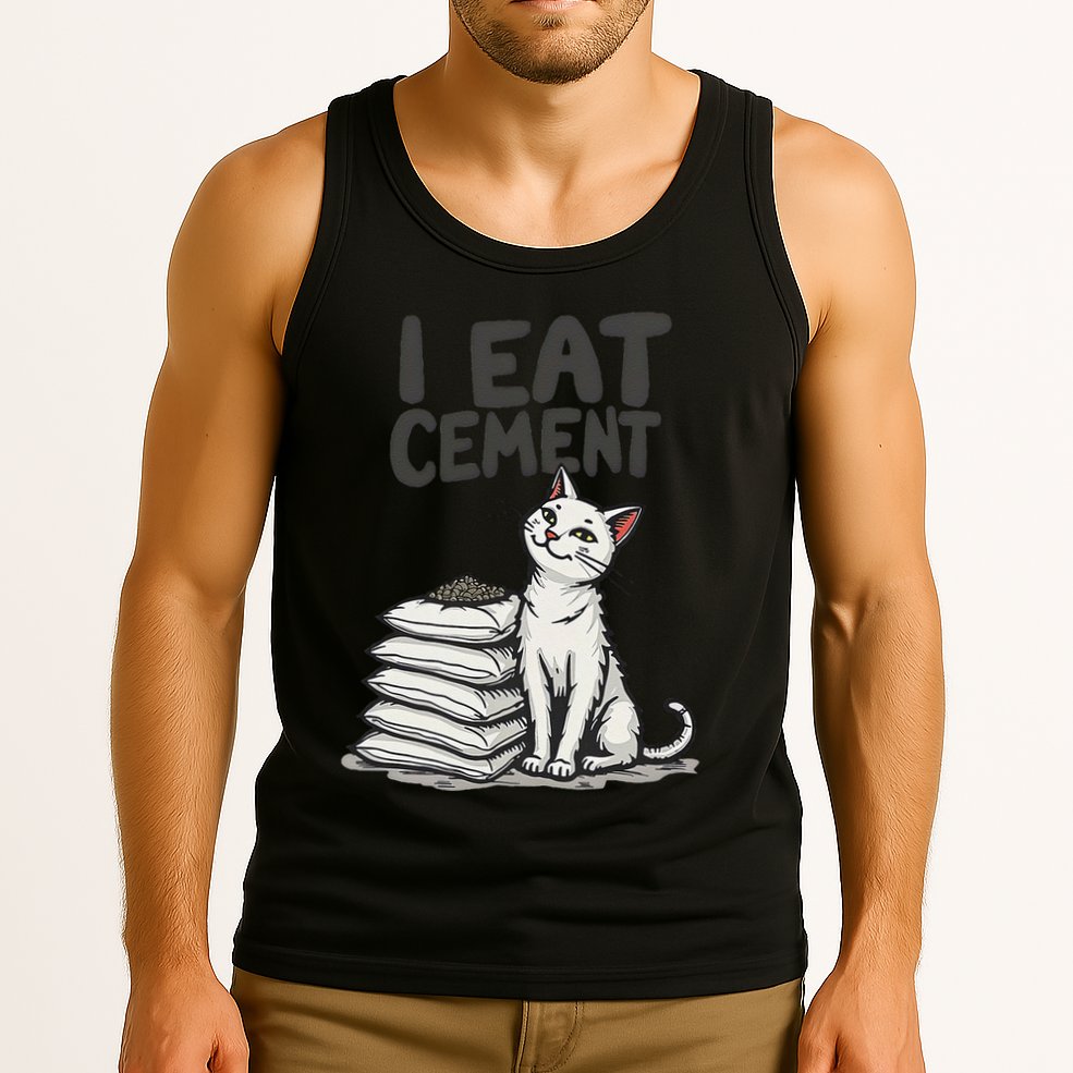 Funny I Eat Cement Meme Cat Tank Top