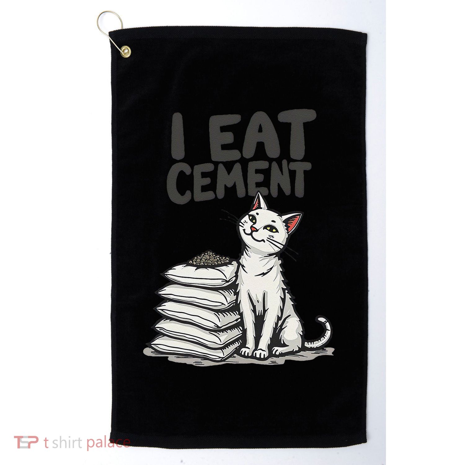 Funny I Eat Cement Meme Cat Golf Towel