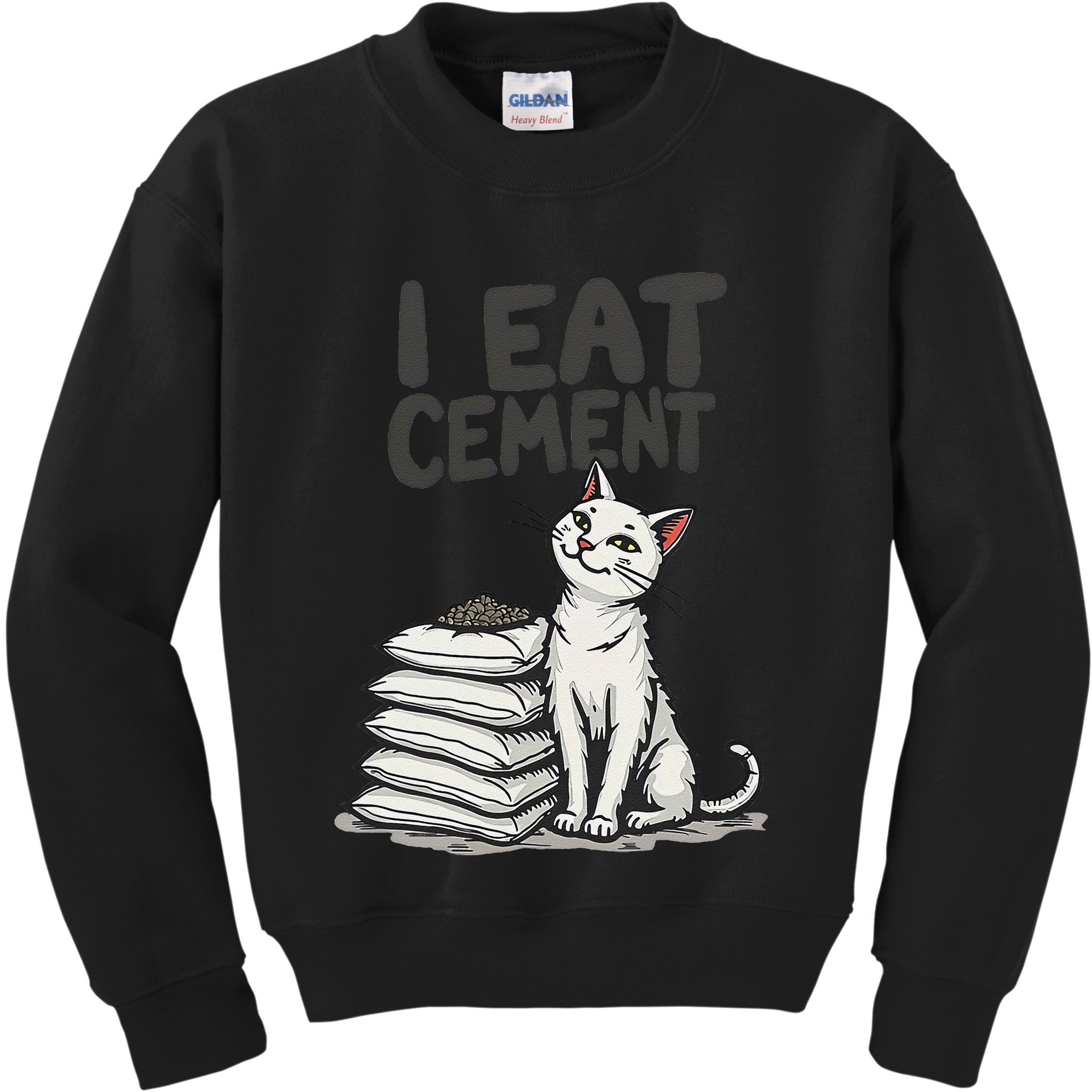 Funny I Eat Cement Meme Cat Kids Sweatshirt