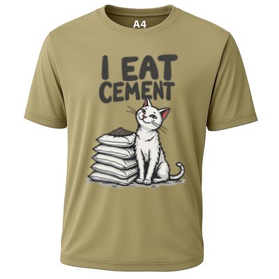 Funny I Eat Cement Meme Cat Performance Shirt