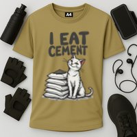 Funny I Eat Cement Meme Cat Cooling Performance Crew T-Shirt