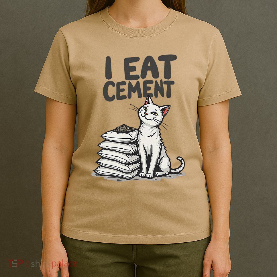 Funny I Eat Cement Meme Cat T-Shirt