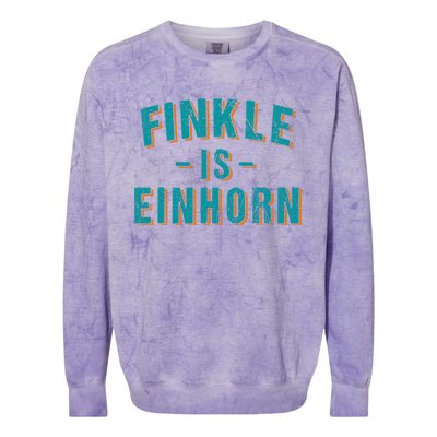 Finkle Is Einhorn Simple Text Vintage Retro Colorblast Crewneck Sweatshirt