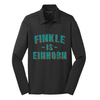 Finkle Is Einhorn Simple Text Vintage Retro Silk Touch Performance Long Sleeve Polo