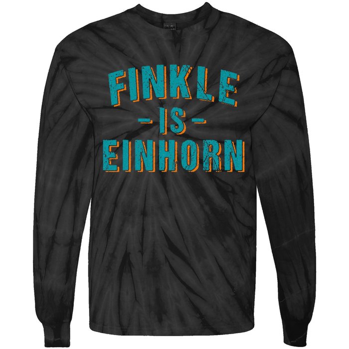 Finkle Is Einhorn Simple Text Vintage Retro Tie-Dye Long Sleeve Shirt