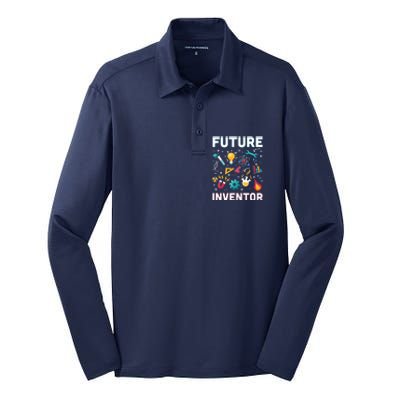 Future Inventor Exploration Invention Smart Creator Silk Touch Performance Long Sleeve Polo