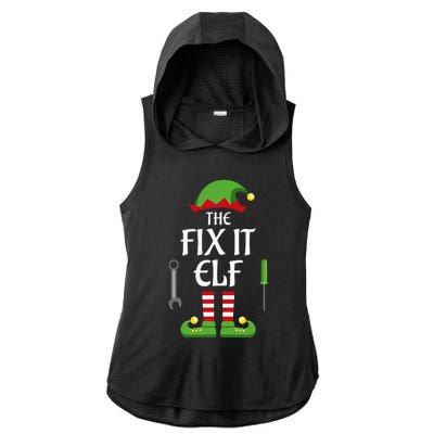 Fix It Elf Family Matching Group Christmas Ladies PosiCharge Tri-Blend Wicking Draft Hoodie Tank