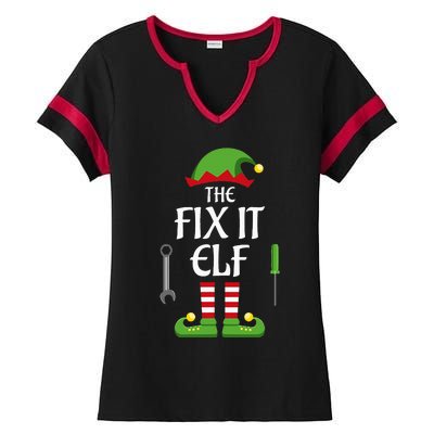 Fix It Elf Family Matching Group Christmas Ladies Halftime Notch Neck Tee