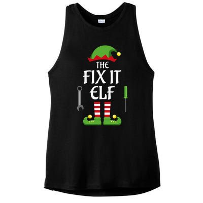 Fix It Elf Family Matching Group Christmas Ladies PosiCharge Tri-Blend Wicking Tank