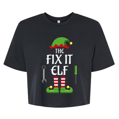 Fix It Elf Family Matching Group Christmas Bella+Canvas Jersey Crop Tee