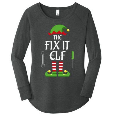 Fix It Elf Family Matching Group Christmas Women's Perfect Tri Tunic Long Sleeve Shirt