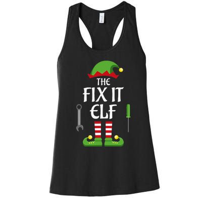 Fix It Elf Family Matching Group Christmas Women's Racerback Tank