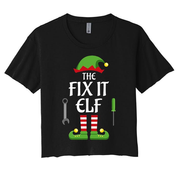 Fix It Elf Family Matching Group Christmas Women's Crop Top Tee