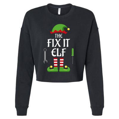 Fix It Elf Family Matching Group Christmas Cropped Pullover Crew