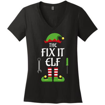 Fix It Elf Family Matching Group Christmas Women's V-Neck T-Shirt