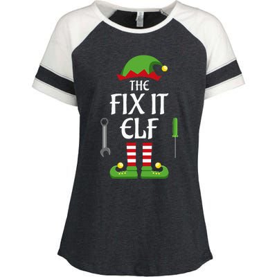 Fix It Elf Family Matching Group Christmas Enza Ladies Jersey Colorblock Tee