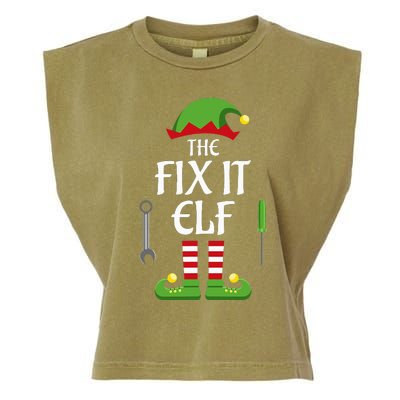 Fix It Elf Family Matching Group Christmas Garment-Dyed Women's Muscle Tee