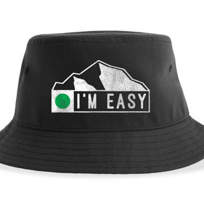 Funny I'm Easy Ski Snowboard Green Marker Mountain Sign Sustainable Bucket Hat