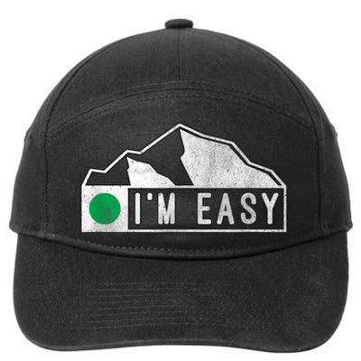 Funny I'm Easy Ski Snowboard Green Marker Mountain Sign 7-Panel Snapback Hat