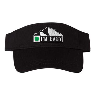 Funny I'm Easy Ski Snowboard Green Marker Mountain Sign Valucap Bio-Washed Visor