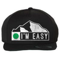 Funny I'm Easy Ski Snowboard Green Marker Mountain Sign Wool Snapback Cap